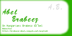 abel brabecz business card